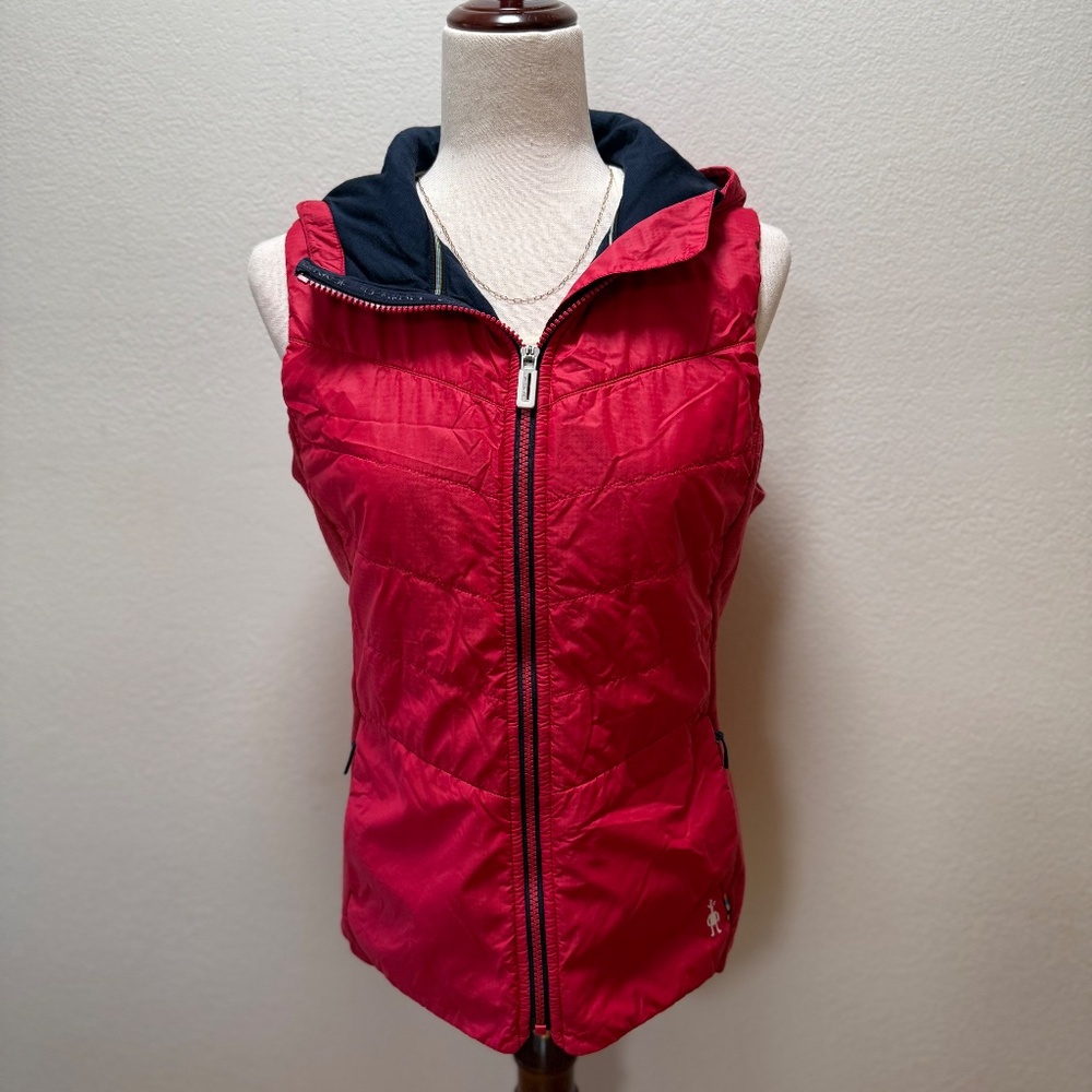 Smartwool Red Hybrid Merino Wool Side Panels Full Zip Puffer Vest Women M - Picture 13 of 13